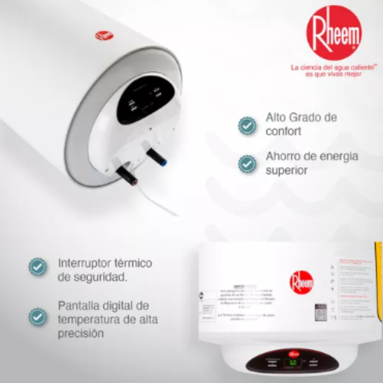 Calentador Acumulador Electrico De Mural L Digital Rheem Hogar Moderno